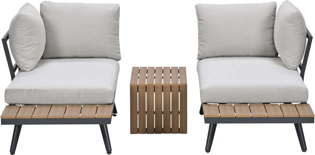 Garden Impressions Tibo loungeset 3-delig - donker grijs