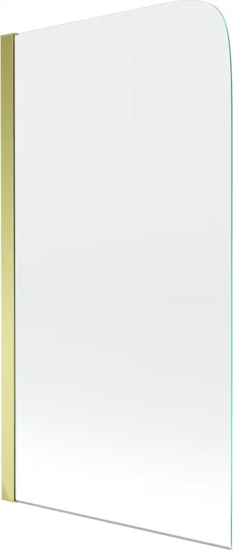 Mexen Felix 1-delig badscherm 70 x 140 cm, transparant, goud - 890-070-001-50-00