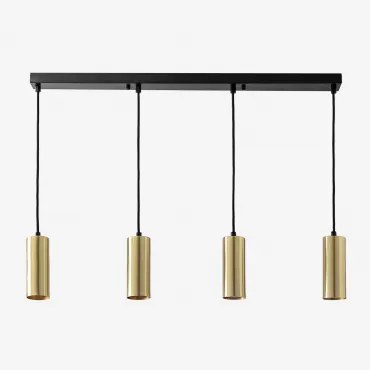 Baysal Hanglamp Van Ijzer Met 4 Lichtpunten Goud - Sklum