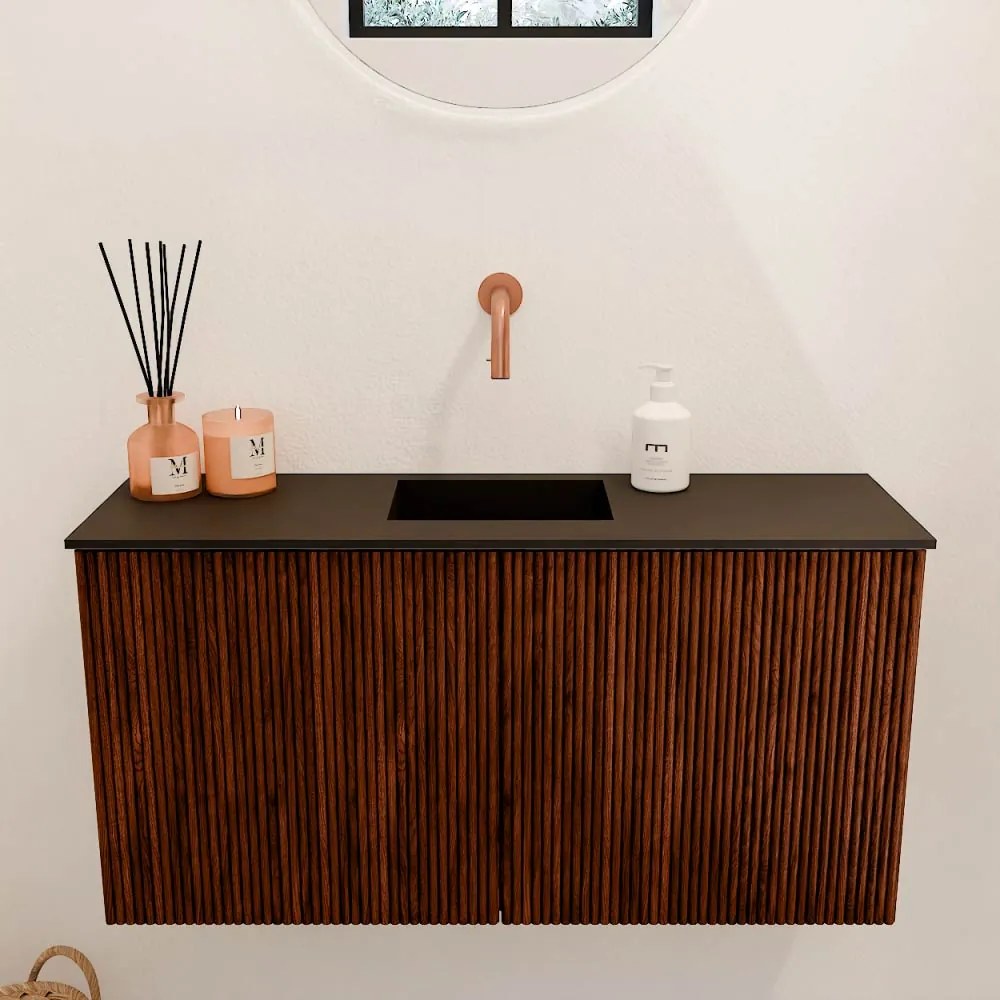 Mondiaz Joya 80cm toiletmeubel ruby met wastafel faye midden zonder kraangat urban
