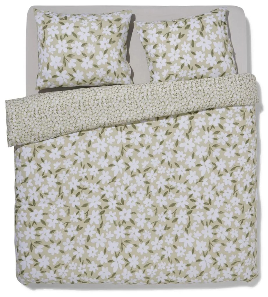 HEMA Dekbedovertrek Zacht Katoen 200x200/220 Wilde Bloemen (wit)