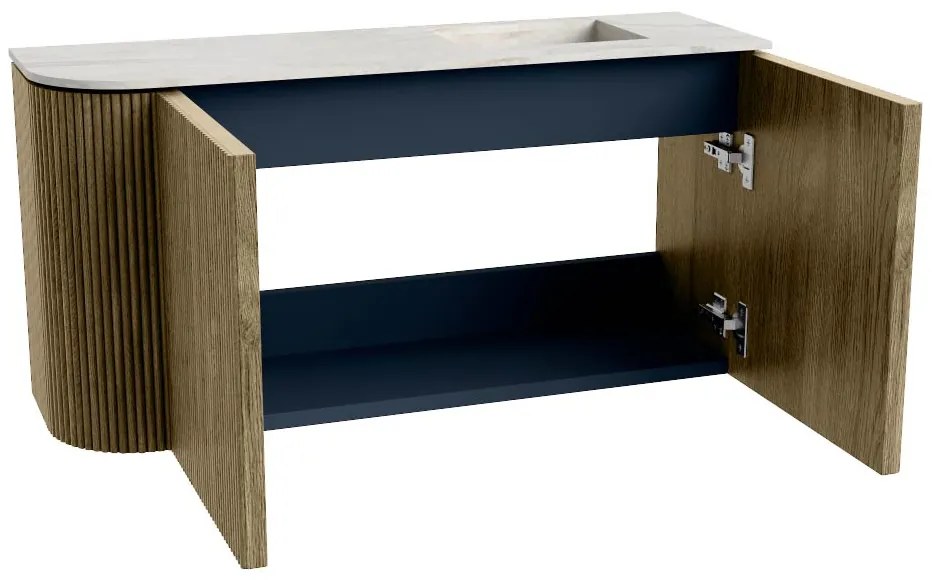Mondiaz Joya DLux 80cm toiletmeubel ronding links dusk met wastafel faye rechts 1 kraangat ostra