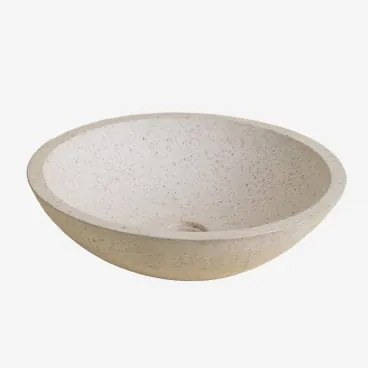 Ronde Wastafel Ø40 Cm In Cement Zavion Wit - Sklum