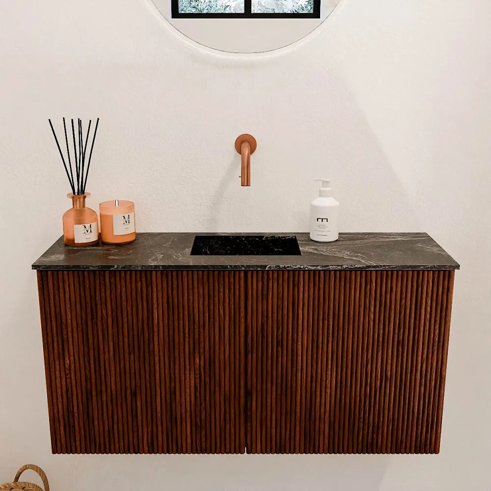 Mondiaz Joya DLux 80cm toiletmeubel ruby met wastafel faye midden zonder kraangat lava