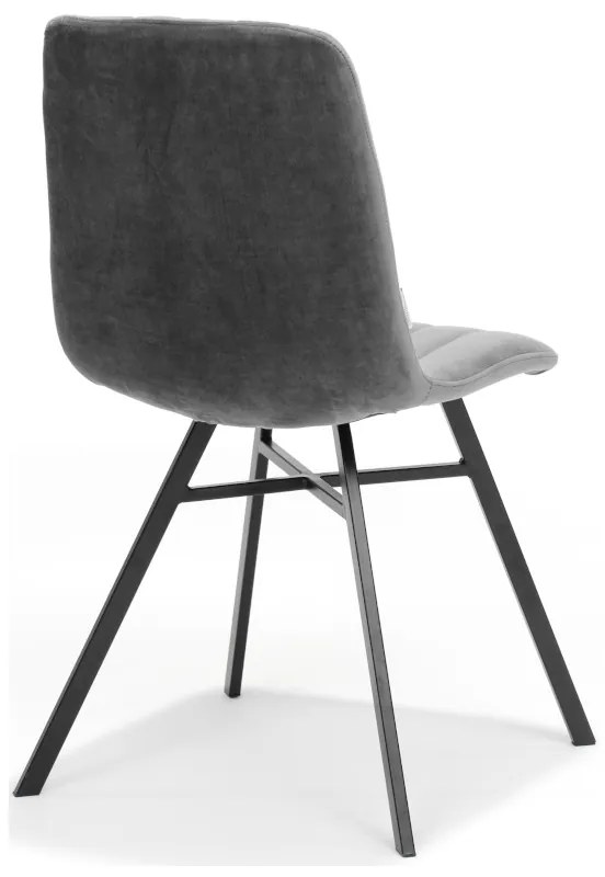 Eetkamerstoel - Dex - stof Velours grijs