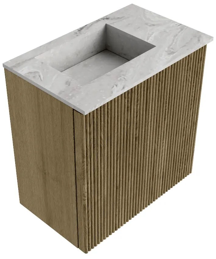 Mondiaz Joya DLux 40cm toiletmeubel dusk met wastafel faye links 1 kraangat glace