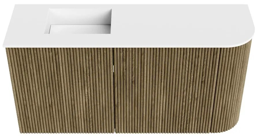 Mondiaz Joya 80cm toiletmeubel ronding rechts dusk met wastafel faye links zonder kraangat talc