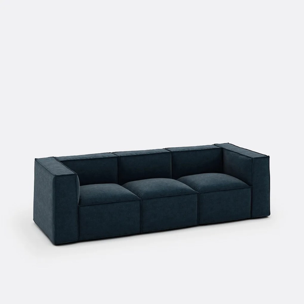 Modulaire bank, 3-zit, gestructureerd fluweel, Seven
