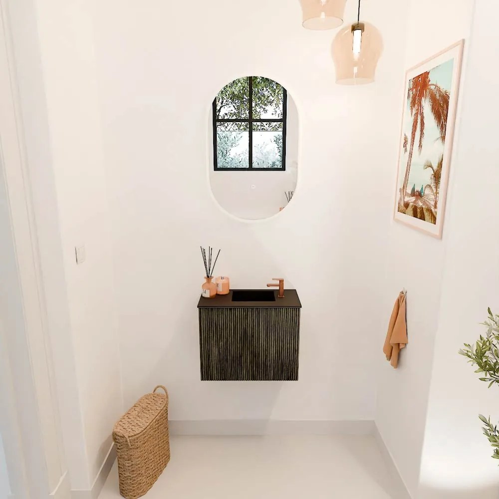 Mondiaz Joya 50cm toiletmeubel shadow met wastafel faye rechts 1 kraangat urban