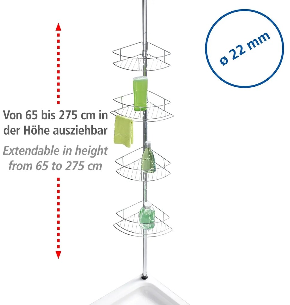 Wenko Dolcedo telescopisch doucherek RVS glanzend
