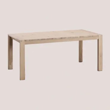 Rechthoekige Eettafel 170-250x95 Cm Uitschuifbaar In Hout Quëbi Natuurlijk Hout - Sklum