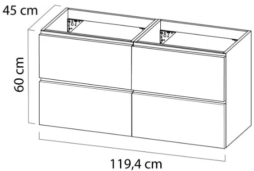 Tiger Loft badkamermeubel 120cm naturel eiken met mat zwarte wastafel