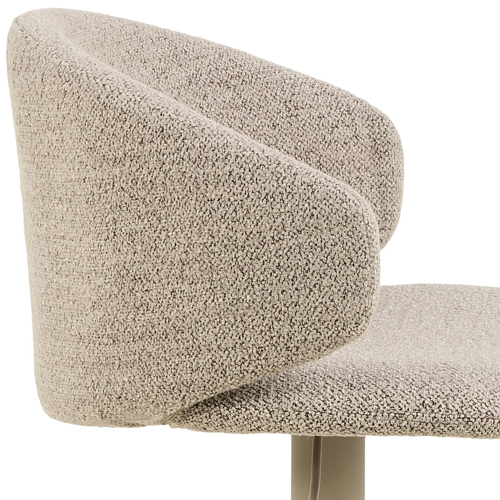 NELA Beige Latte (stof Monza 60 FR)/beige poten - DRAAIBARE BARKRUK MET BEKLEDING -VOOR KEUKEN RESTAURANT