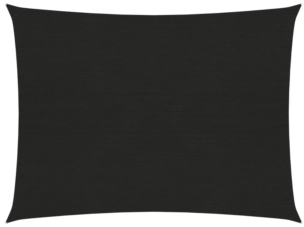 vidaXL Zonnezeil 160 g/m² 2x3,5 m HDPE zwart