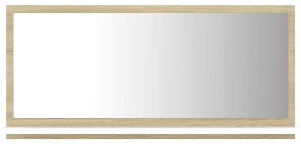 vidaXL Badkamerspiegel 80x10,5x37 cm spaanplaat wit sonoma eikenkleur