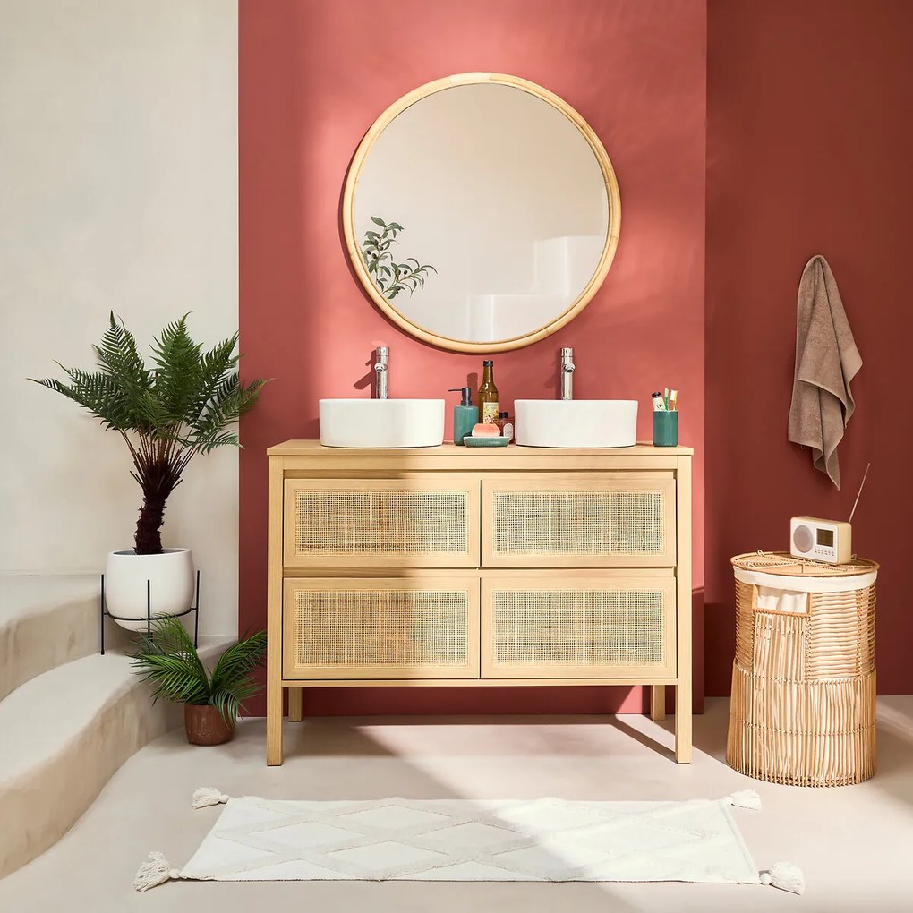 Ronde spiegel in rotanØ90 cm, Nogu