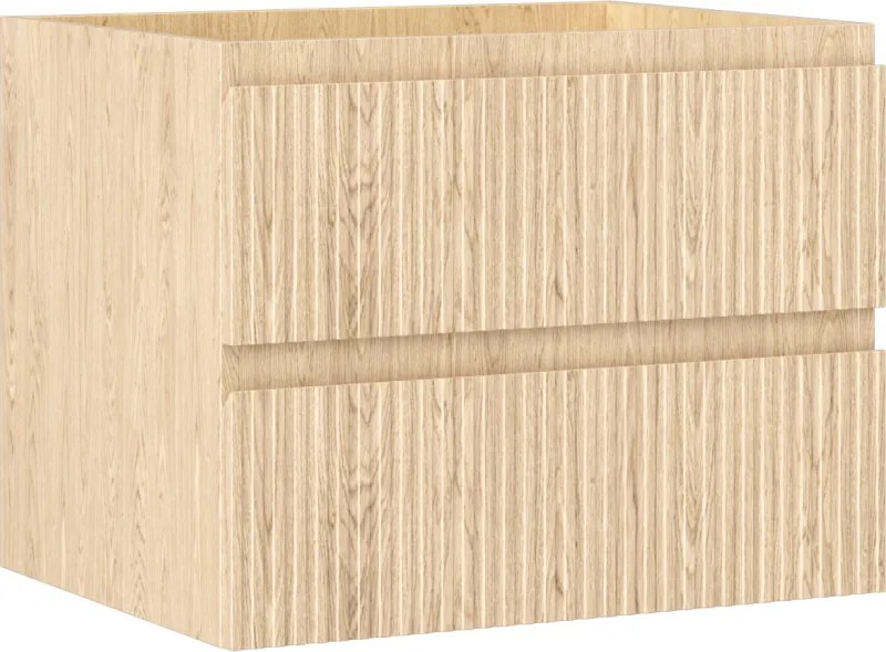 Mexen Rivel badkamerkastje onder de wastafel 60 cm, 2 lades, gegroefd, eik - 91A20-06047-2-BFF81