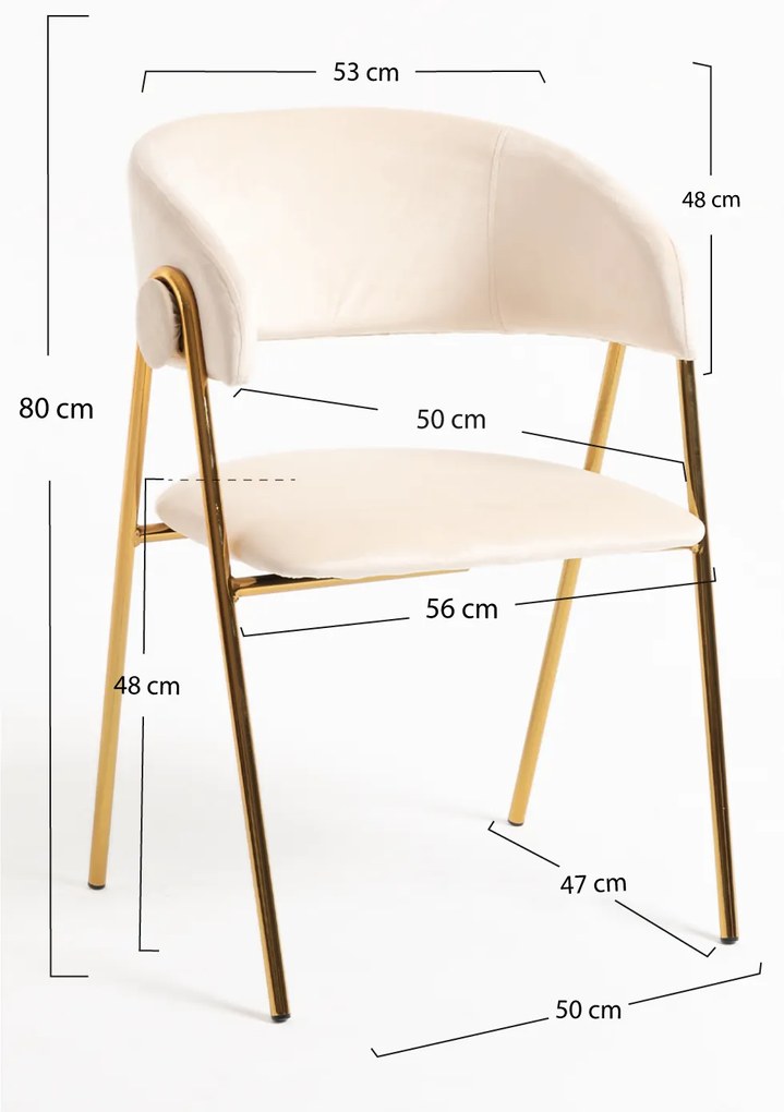 Mihu Goud Fluwelen Stoel