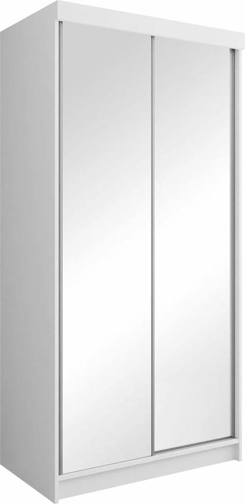 Kledingkast Dover 102, Wit, 200x100x62cm, 99 kg, Kledingkast deuren: Schuivend, Aantal planken: 5, Aantal planken: 5