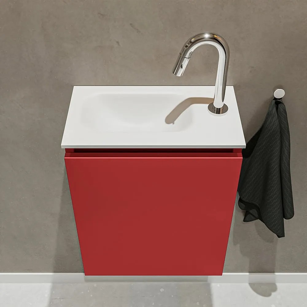 Mondiaz Ture 40cm toiletmeubel fire met wastafel talc links 1 kraangat