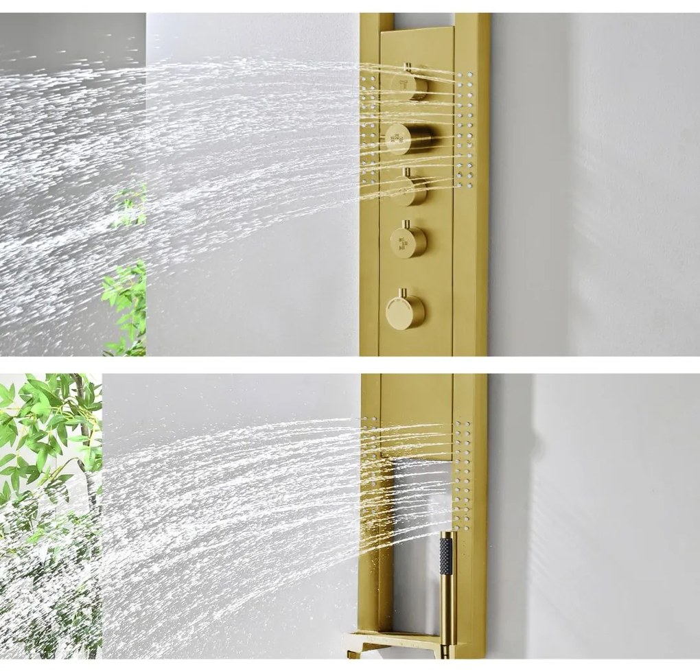 Best Design Nancy Future thermostatisch douchepaneel goud mat