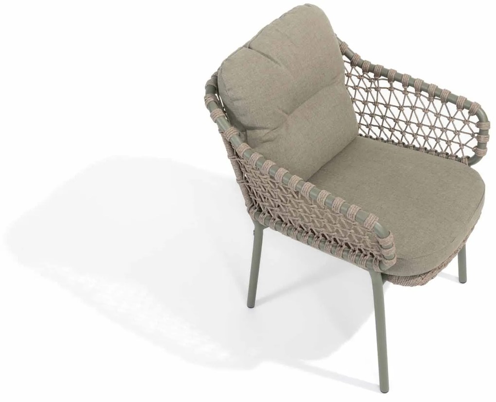 4 Seasons Outdoor Jura tuinset olijfgroen met Montana tafel met keramisch terrazzo blad 240 x 103 cm  Tuinset    taupe weerbestendig