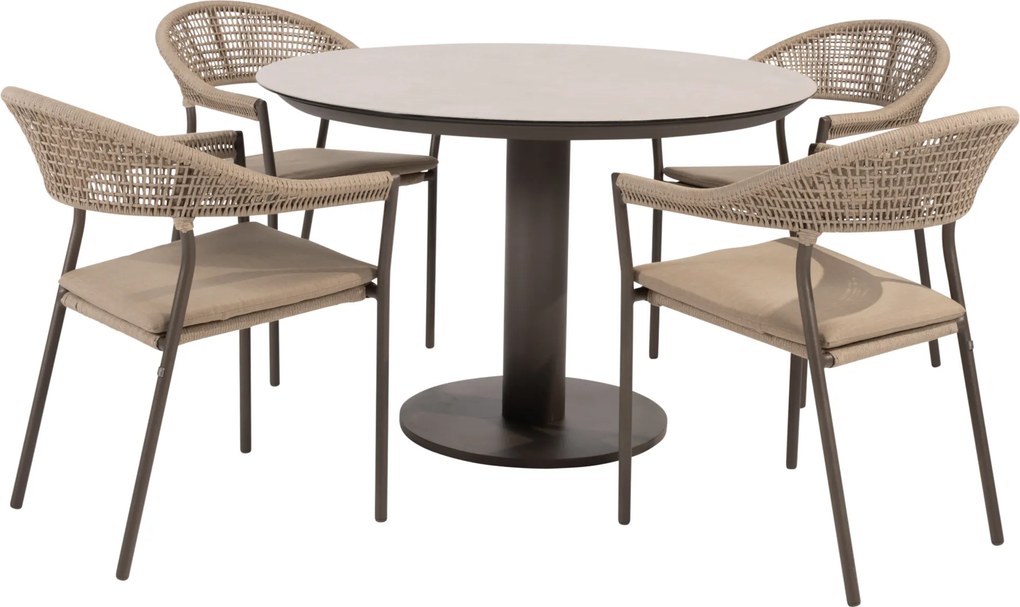 Sarah Sienna dining tuinset 120xH75 cm 5 delig terre keramiek Taste 4SO