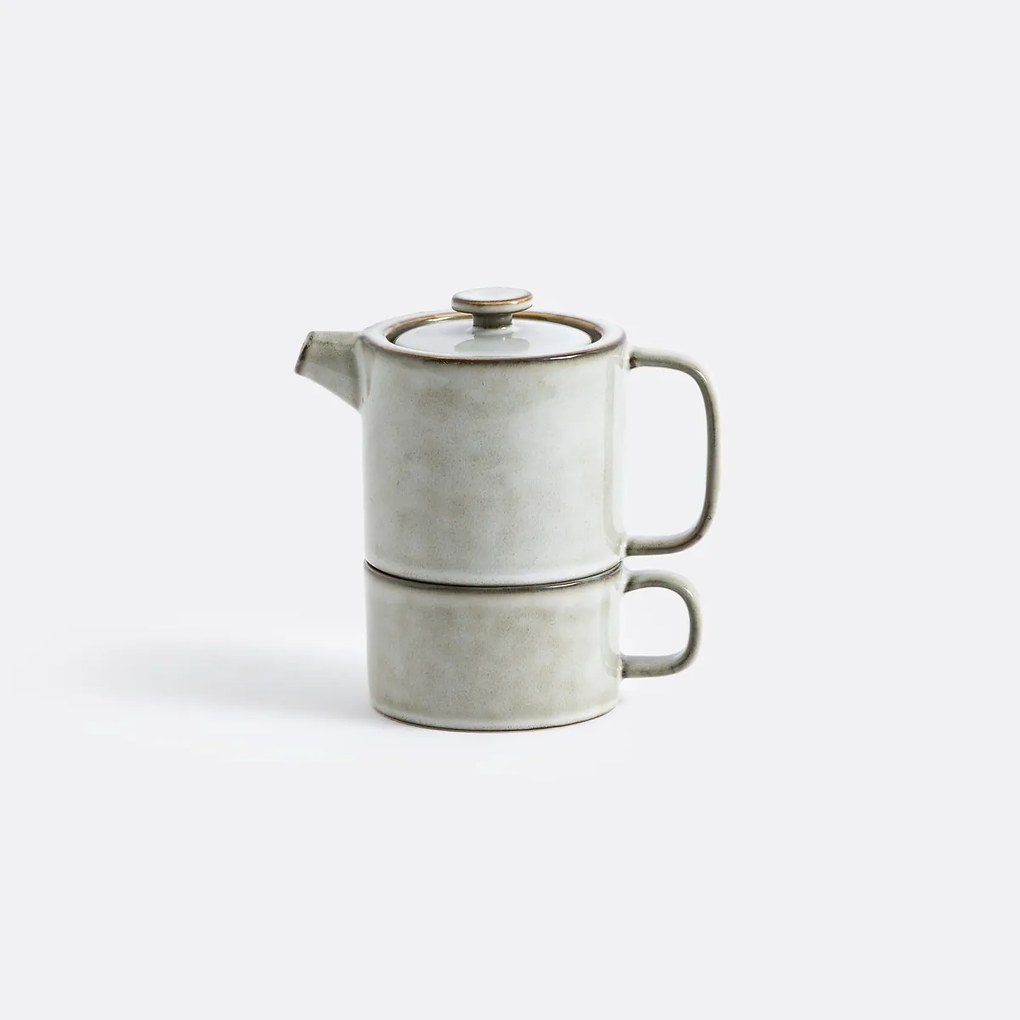 2-in-1 theepot in reactief geglazuurd aardewerk,Calia