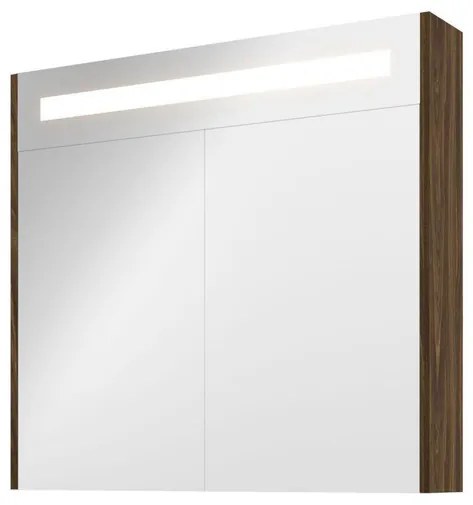 Proline Spiegelkast Premium met geintegreerde LED verlichting, 2 deuren 80x14x74cm Cabana oak 1809403