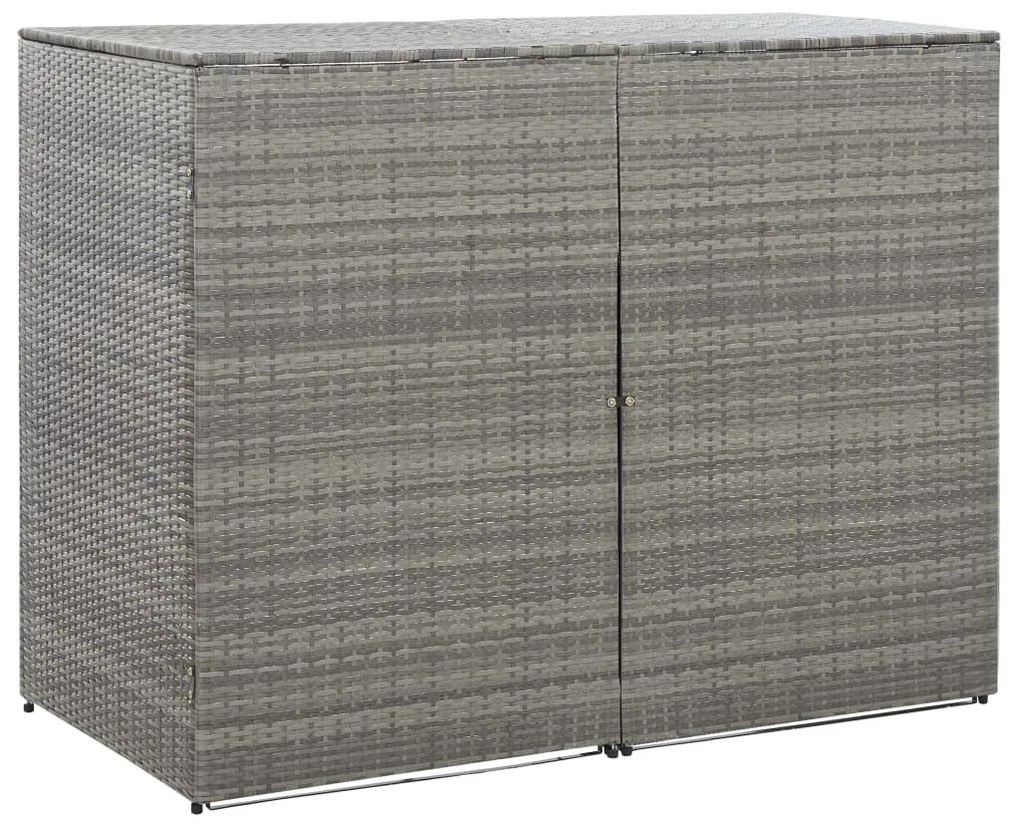 vidaXL Containerberging dubbel 153x78x120 cm poly rattan antraciet