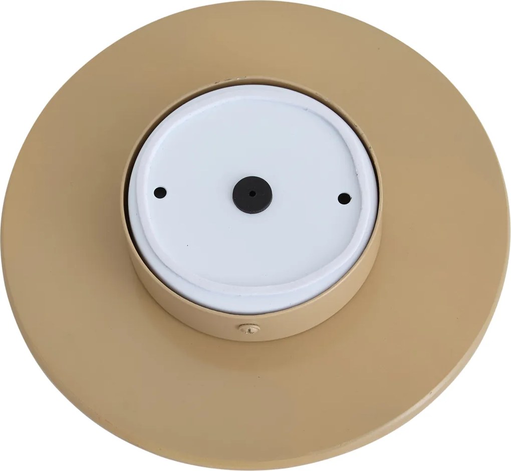 Retro wandlamp taupe met opaal rond 20cm IP44 - Lila