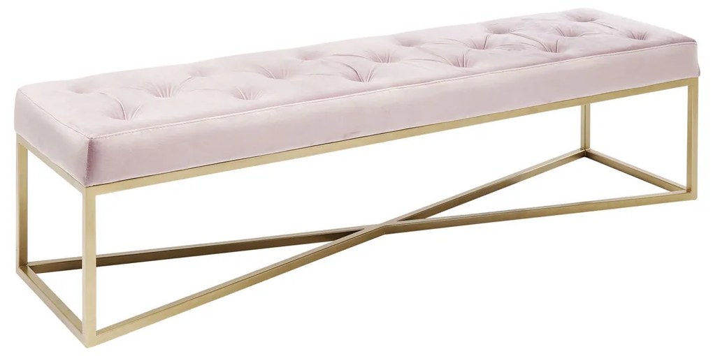 Kare Design Crossover Fluwelen Halbankje Roze 150 Cm