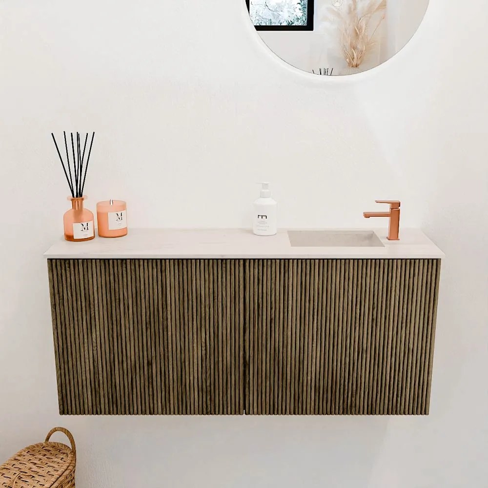 Mondiaz Joya DLux 90cm toiletmeubel dusk met wastafel faye rechts 1 kraangat meli