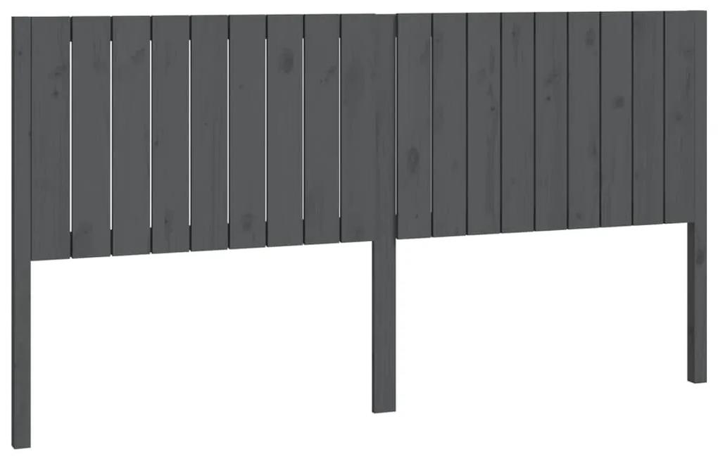 vidaXL Hoofdbord 185,5x4x100 cm massief grenenhout grijs