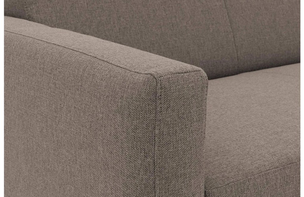 Goossens  Key West bruin, stof, 2-zits, modern design met ligelement rechts