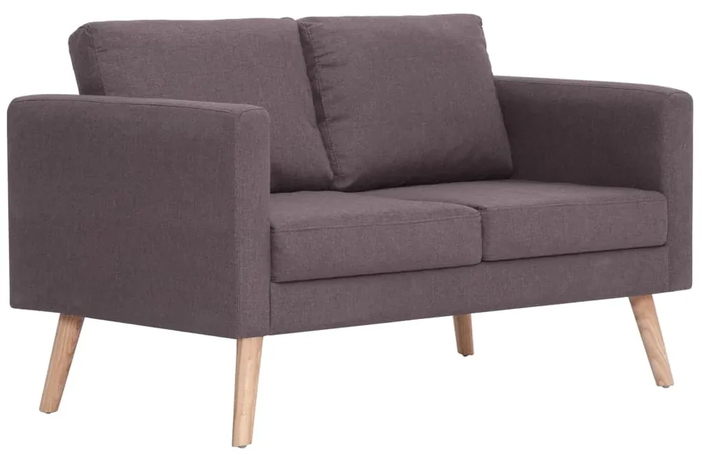 vidaXL Tweezitsbank stof taupe