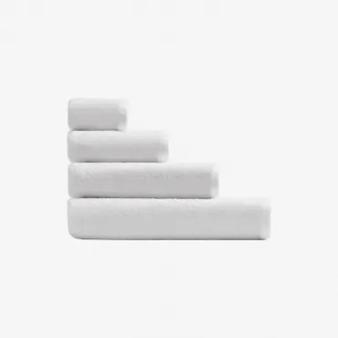 Set Van 4 Katoenen Handdoeken Van Nerolit Wit - Sklum