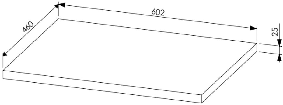 Comad Leonardo FSC toppaneel 60x46cm grijs