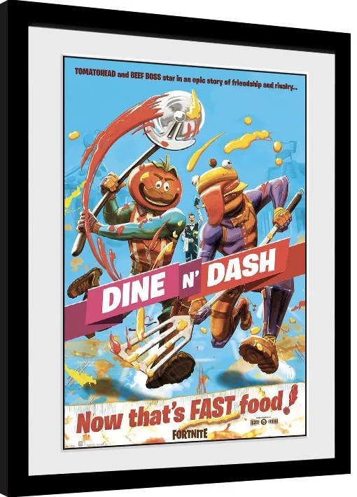 Ingelijste poster Fortnite - Dine n Dash