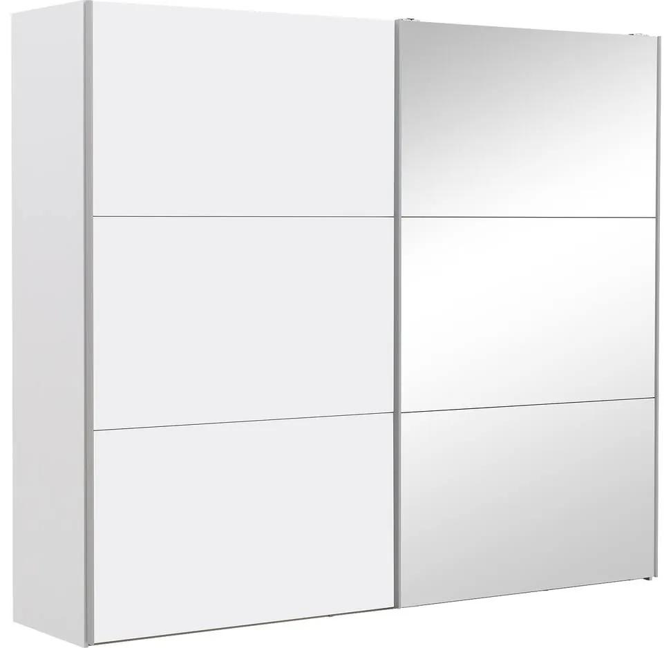 Goossens Kledingkast Easy Storage Sdk, 250 cm breed, 220 cm hoog, 1x 3 paneel schuifdeur li en 1x 3 paneel spiegel schuifdeur re