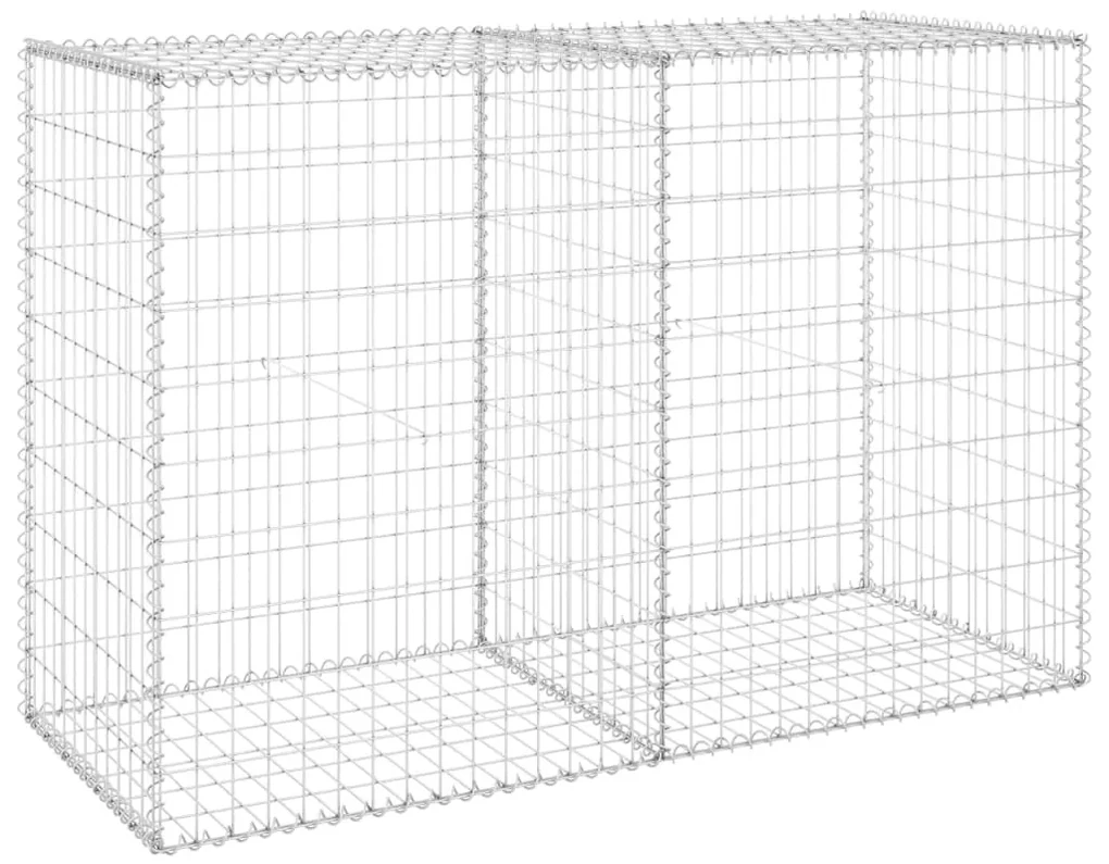 vidaXL Schanskorfmuur met deksels 150x60x100 cm gegalvaniseerd staal