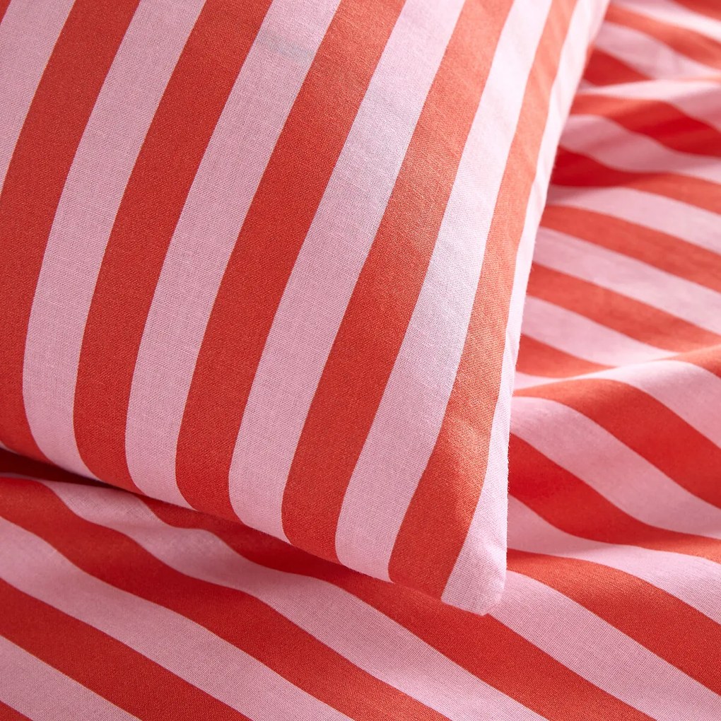 Bedset 50% gerecycled katoen, Sacha roze