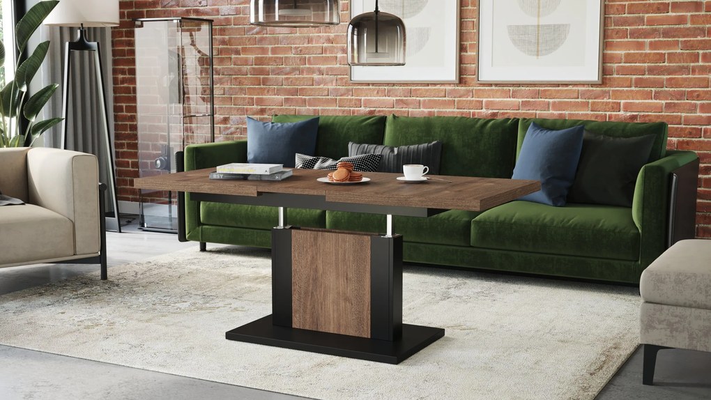 ORION bruin eiken / zwart, salontafel