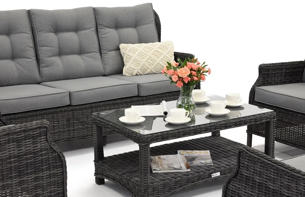 Malaga Coffee 7 antraciet Garden Point luxe technorattan meubelset