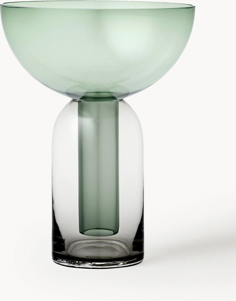 Mondgeblazen glazen vaas Torus, H 20 cm