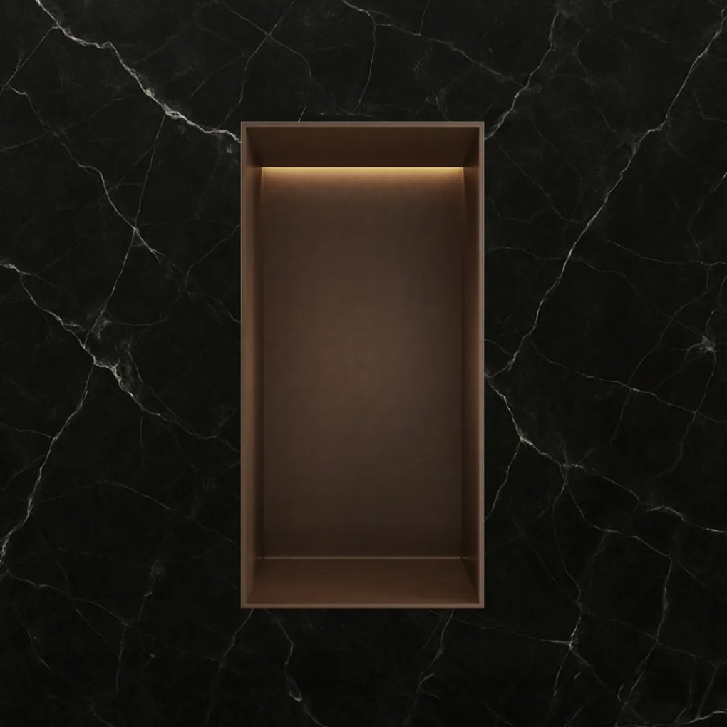 Hotbath &More frameless inbouwnis met verlichting 30x15x10cm tuscan bronze