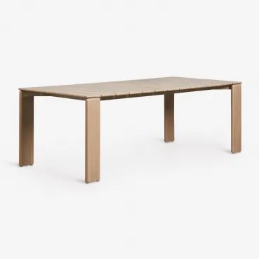 Rechthoekige Tuin Tafel Van Acaciahout Kandroa Lichte Acaciekleur & 220 X 100 Cm - Sklum