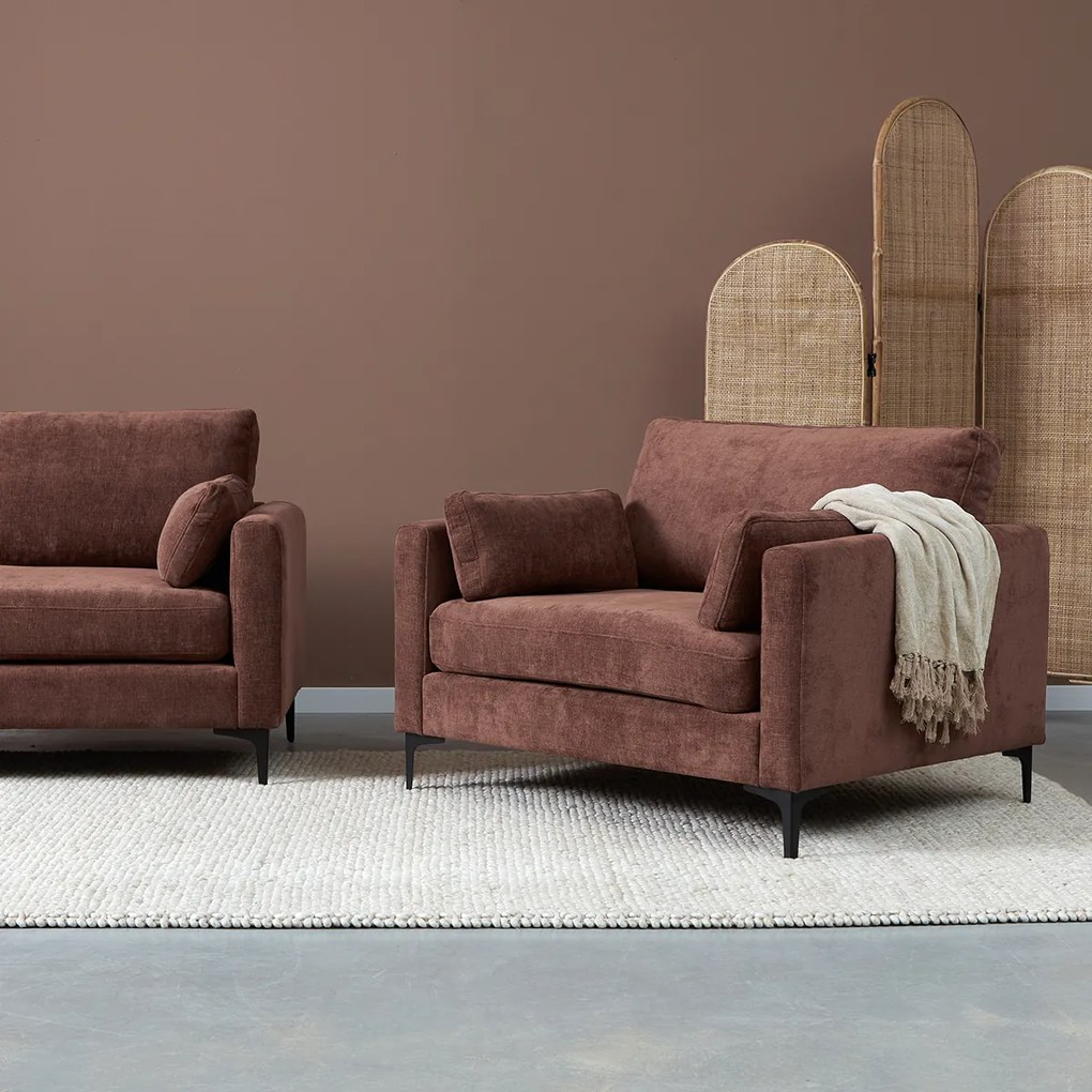 Fauteuil Roodbruine Stof