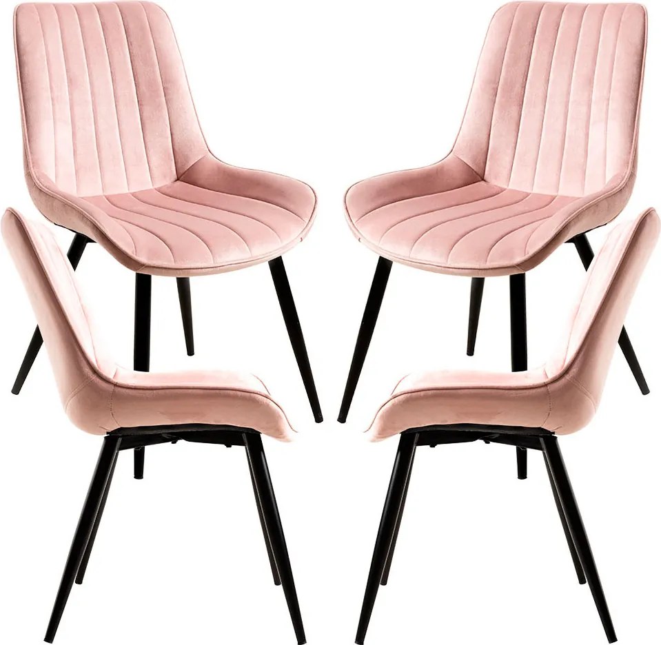 Set 4 Lene Fluwelen Stoelen