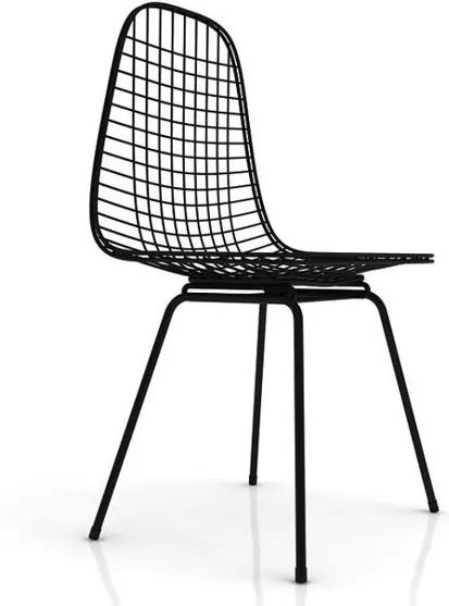 Vitra Eames Wire Chair DKX stoel zwart gepoedercoat
